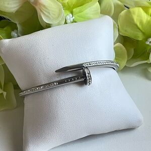 Silver Nail Design Bracelet